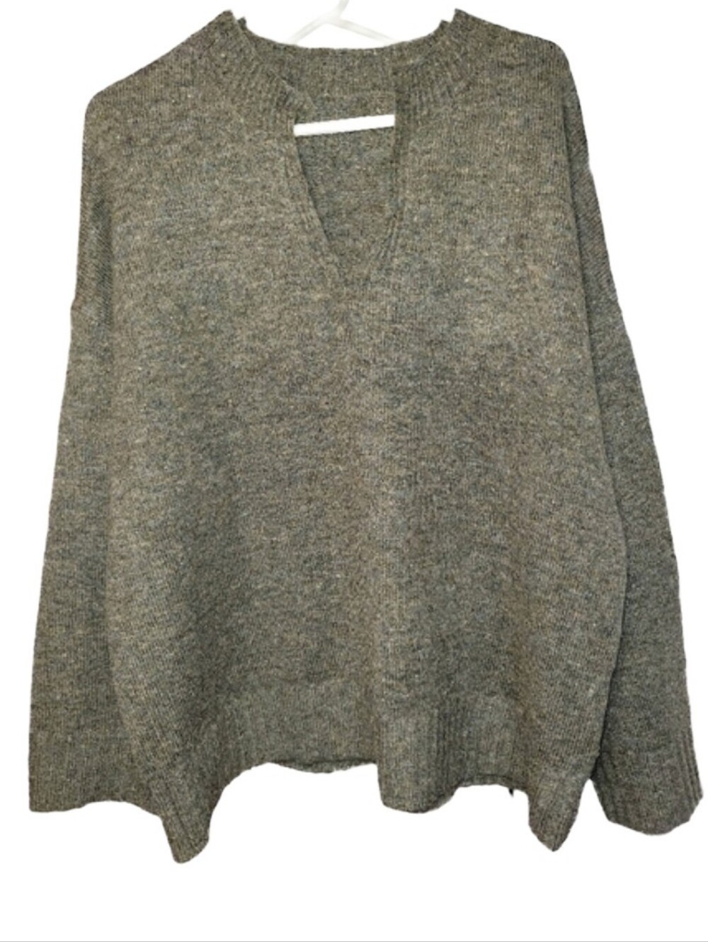 Max Studio Marled Moss Split Neck Pullover Sweater Style# 4707390 Size 3X